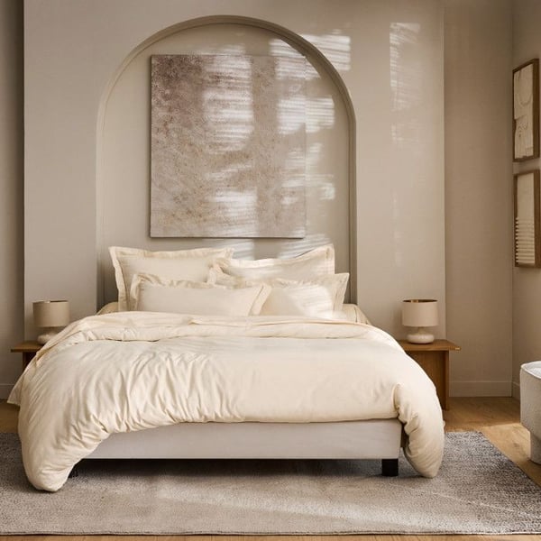 Täcke "Prestige" 100% Satin av kammad bomull 120 trådar/cm² Ren bomull - Prestige Kräm - Täcke 260 x 240 cm