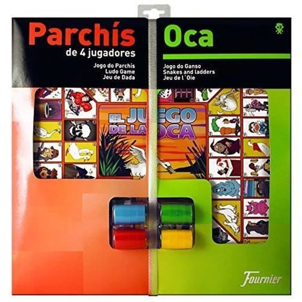 Brädspel Fournier "Société Ludo-oie och Pions" - 40×40 cm - Parchís/Spel om gåsen - 4+ spelare