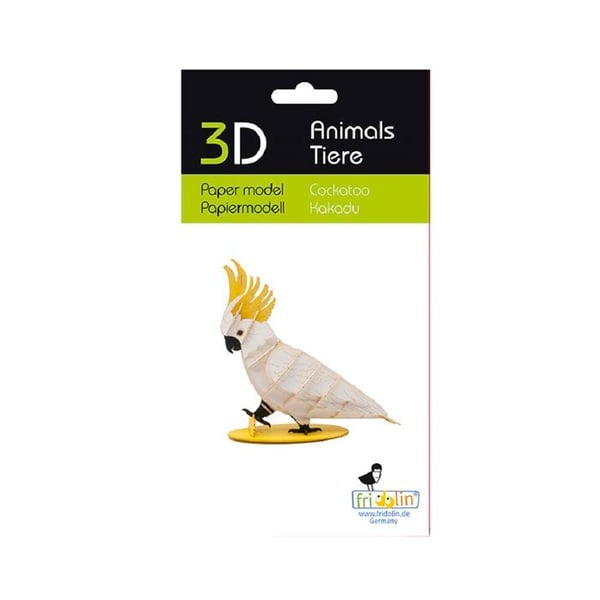 Fridolin - 3D-modell i papper Kakadua
