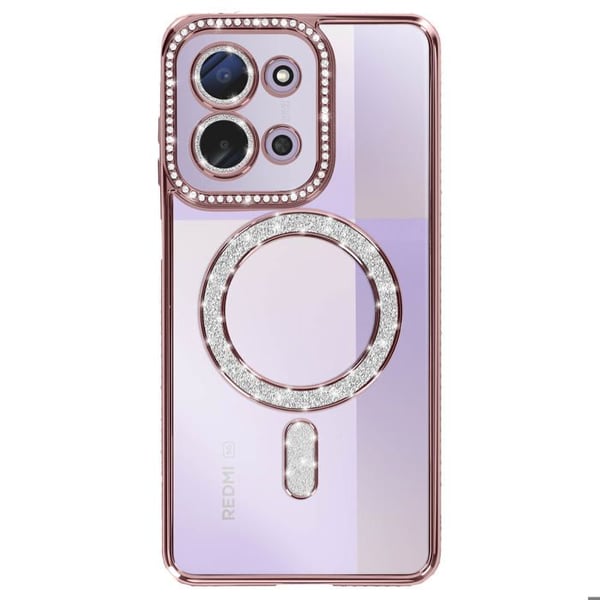 MagSafe-skal - AVIZAR - Redmi 15C - Rosa - Strass - Stöt- och repfritt skydd