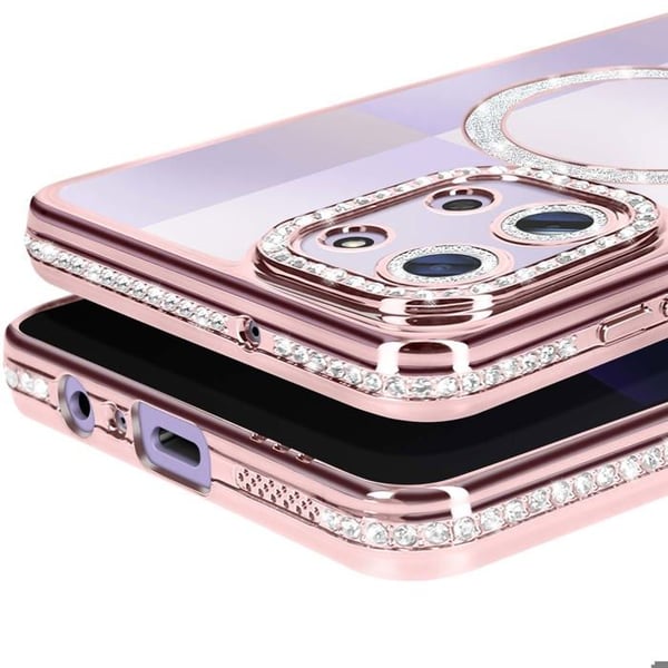MagSafe-skal - AVIZAR - Redmi 15C - Rosa - Strass - Stöt- och repfritt skydd