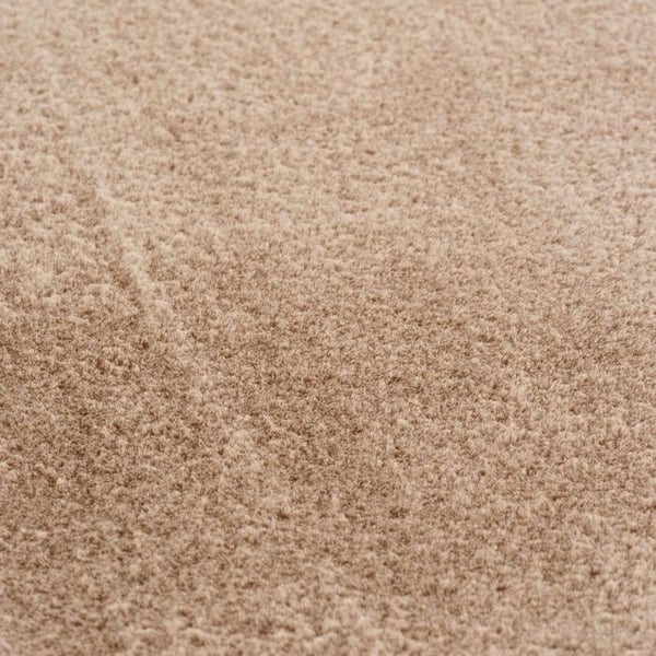 Beige tvättbar matta med korta, halkfria och mjuka fibrer, modern enfärgad design för vardagsrum, sovrum (Dimension: