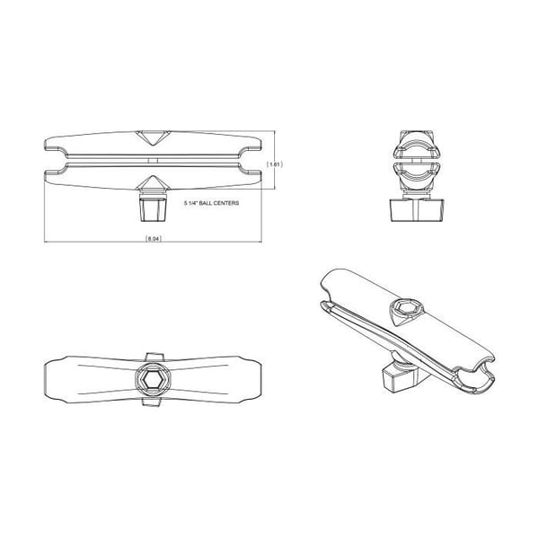 Ram-Mount Bracket kit - Fästsatser (152mm) - RAM-B-201U-C