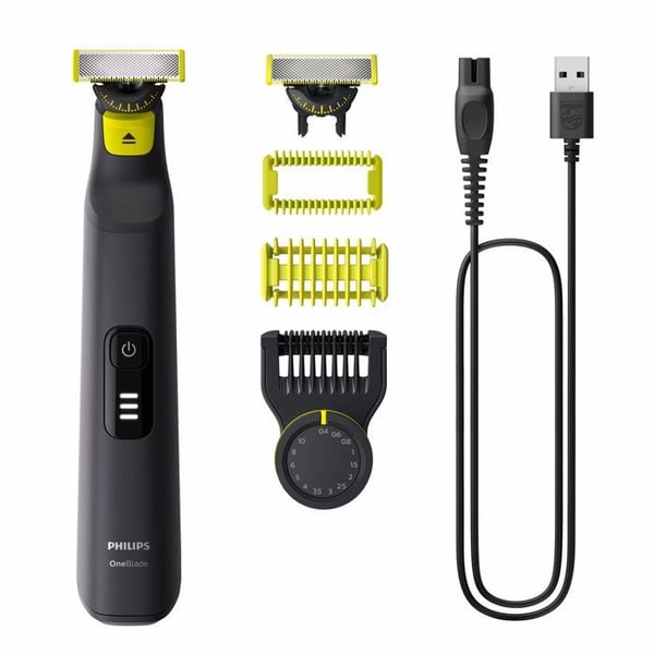 Elektrisk rakapparat - PHILIPS - OneBlade Pro - Dubbelriktad blad - 14 höjdinställningar - 90 minuters batteritid