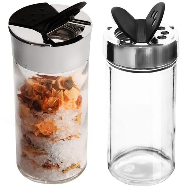 Kryddburk - 100 ml - Transparent glas - Praktisk dispenser - Nutida design