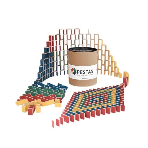 Pestas - fat med 500 Pestas dominobrickor