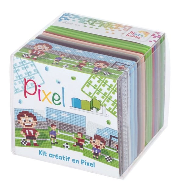 PIXEL Kreativkit kub 3 dekorer 6x6cm - Fotbollsfan