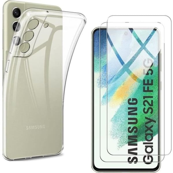 Fodral till Samsung S21 FE 5G och 2 Härdat Glas Skärmskydd Phonillico®