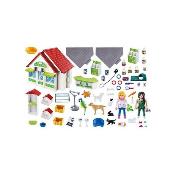 Leksak - PLAYMOBIL - FÅ MED DJURKLINIK - Levereras monterad - För barn från 3 år och uppåt - Plast