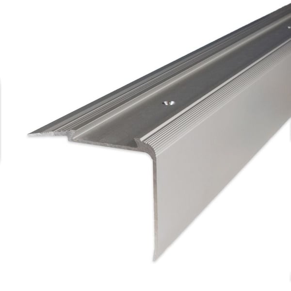 Aluminium anodiserad silver tröskel L 58 mm H 45 mm Lång 1000 mm Att skruva 1 styck