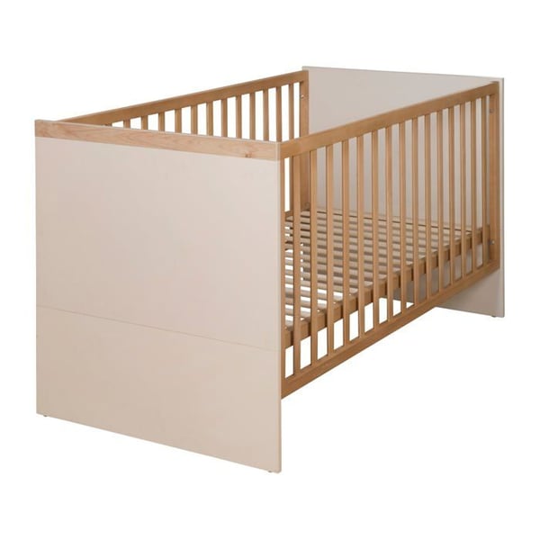 Säng Evolutiv 70x140 ROBA Jil - Konverterbar till Juniorsäng - Justerbar Höjd - Cashmere / Kastranjefärgad