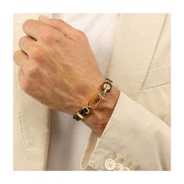 Dubbel läderarmband brun 1580700 - Längd: 19 cm