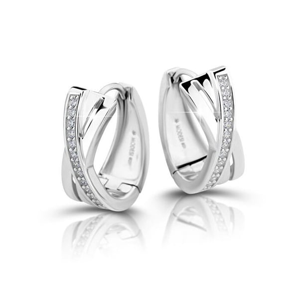 Eleganta runda örhängen i silver M23079