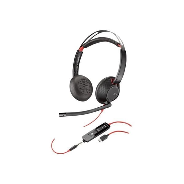 Plantronics Blackwire 5220 USB C Headset - Kabelanslutet - Over-head design - Stereo - Circumaural