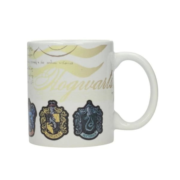 Mugg - Harry Potter - Husvapen - Vit - Rund - Vuxen