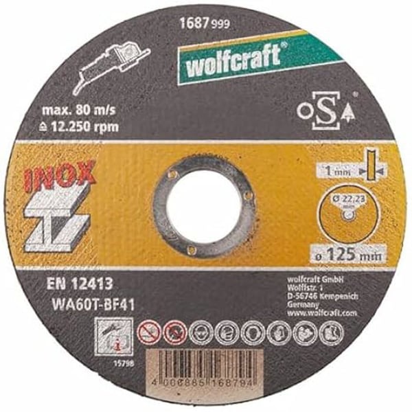 Skärskivor - Wolfcraft - Förpackning med 10 - Ø 125 mm - Stål - Hållbar - Gör-det-själv Skärskivor - Wolfcraft - Förpackning med 10 - Ø 125 mm - Stål - Hållbar - Gör-det-själv
