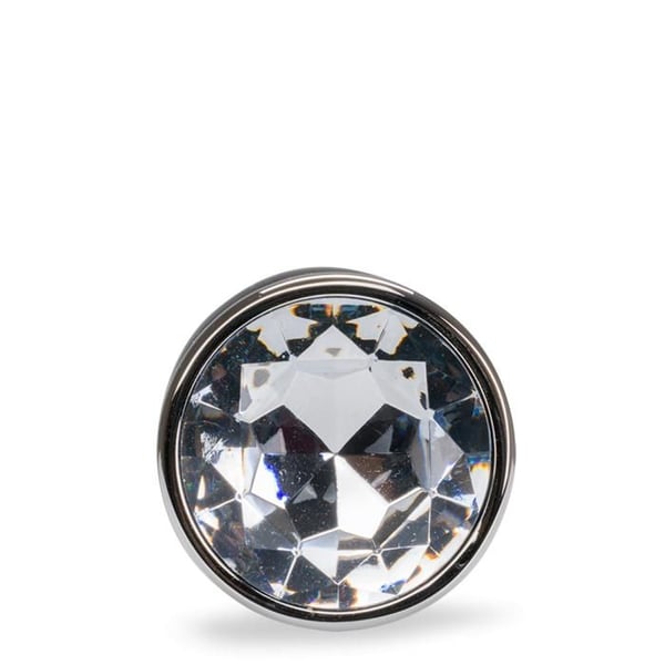 Metall analplugg rosaskjuts stor diameter - 3 storlekar - Diamant
