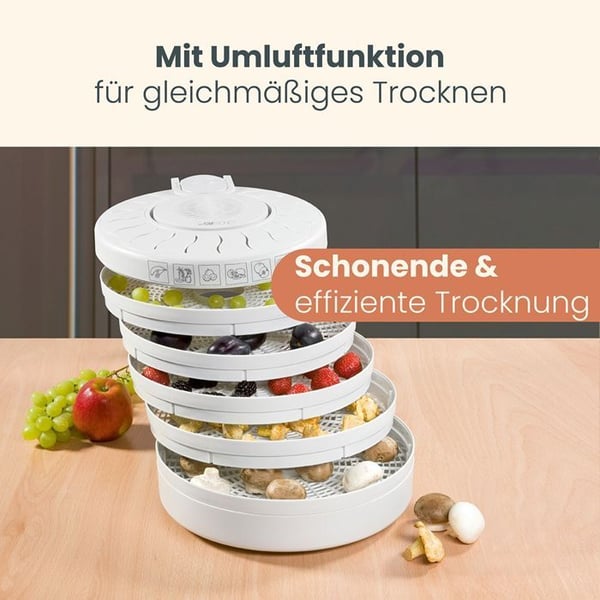 Dehydrator - CLATRONIC - DR 2751 Vit - 5 stapelbara nivåer - 3,5 kg mat - 250 Watt