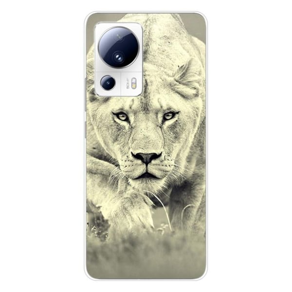 Tryckt silikonfodral som är kompatibelt med Xiaomi 13 Lite Lioness