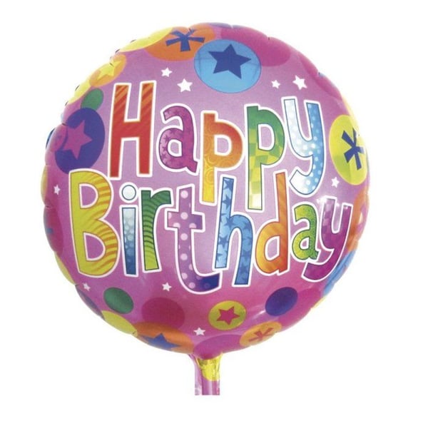 Ballong i aluminium Happy Birthday ø46cm