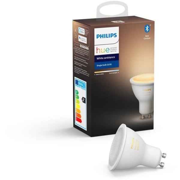 PHILIPS HUE Lampa Vit Ambiance - 5,5 W - GU10 - Bluetooth