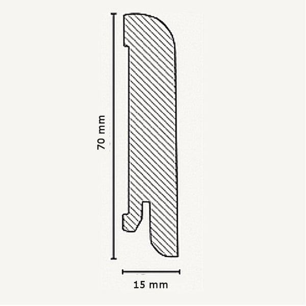 PROVISTON Fanerad träsockel 15 x 70 x 2500 mm bok Massivträfanér 25 meter | 10 stycken