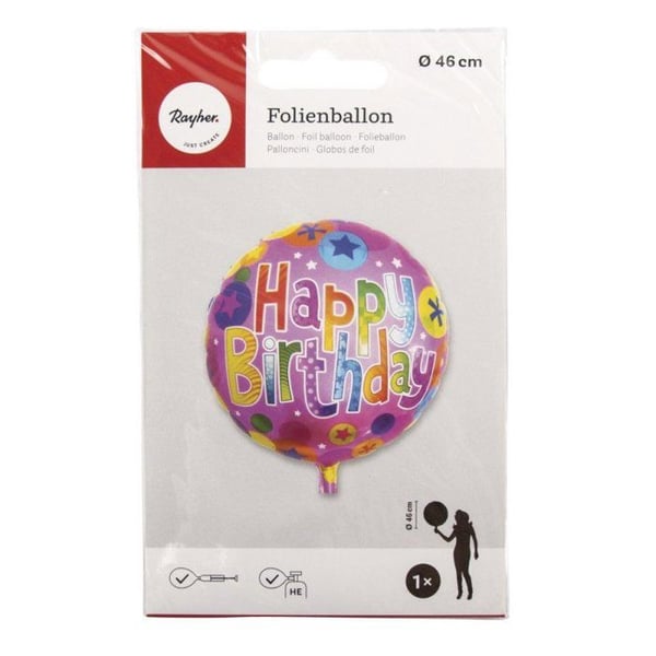 Ballong i aluminium Happy Birthday ø46cm