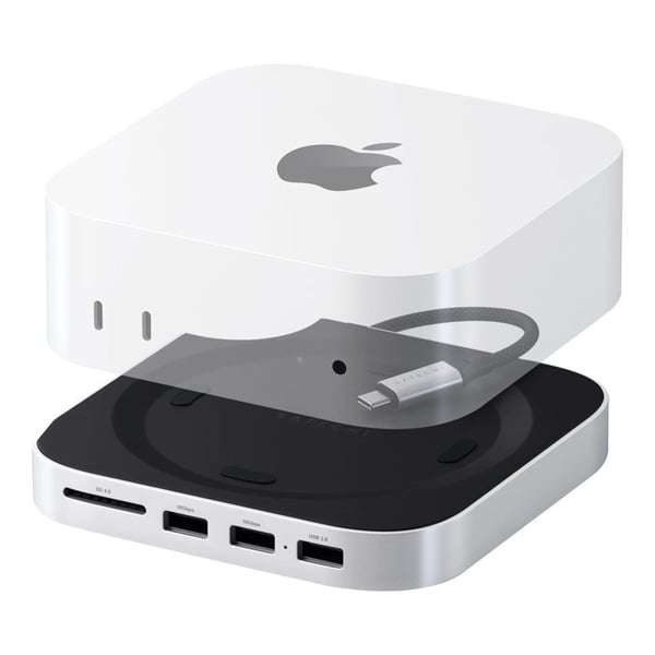 Station för Mac Mini 2024 med USB C HUB och SSD-lagring Satechi