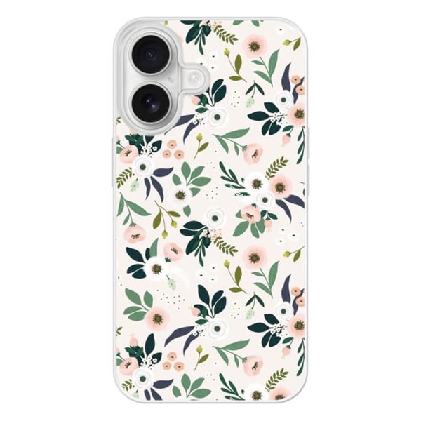 Siliconeförstärkt skal tryckt kompatibelt med Apple iPhone 16 Blommor