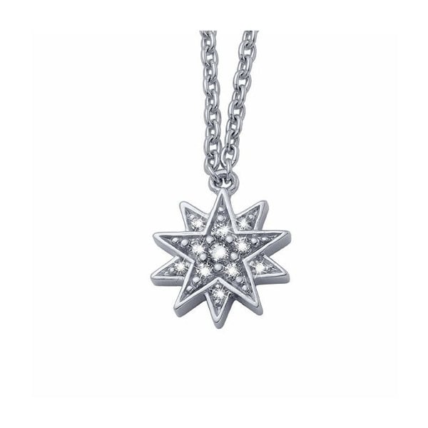 Skenande silverhalsband Stjärna med kristaller Sisy 32134.S
