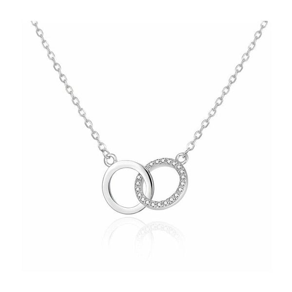 Snygg silverhalsband med sammanlänkade cirklar AGT-N030W