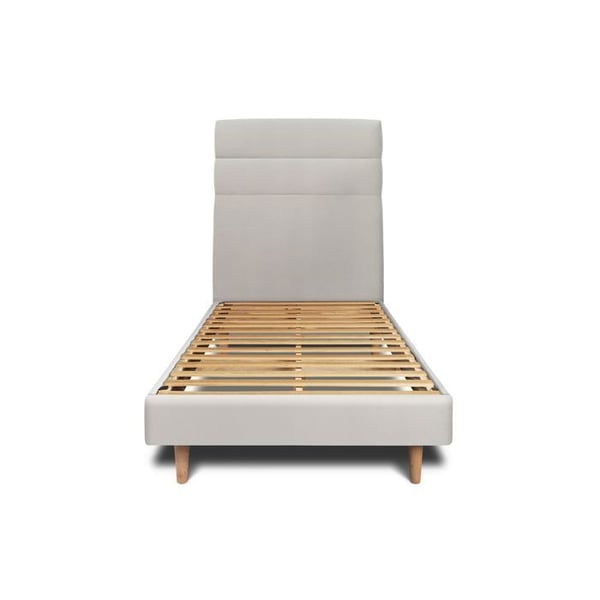 Säng - Massivt trä - Höga sänggavel med sammetlinjer - 90x190cm - Skandinavisk-modern stil