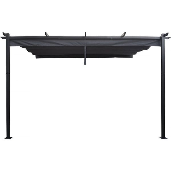 Aluminium pergola med infällbart tak - 3 x 4 m - Grå