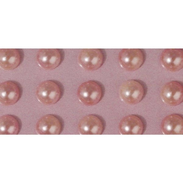 Halvpärlor i plast, klistermärken, 5 mm, 80 st, rosa