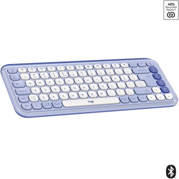Trådløst tastatur - LOGITECH - Pop Icon - Lilla - US INTL - 85 stille taster
