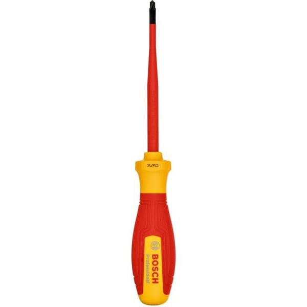Bosch Professional skruvmejsel VDE flat/PZ1x100 (certifierad upp till 1 000 V, isolerad med termoplastisk elastomer (TPE))