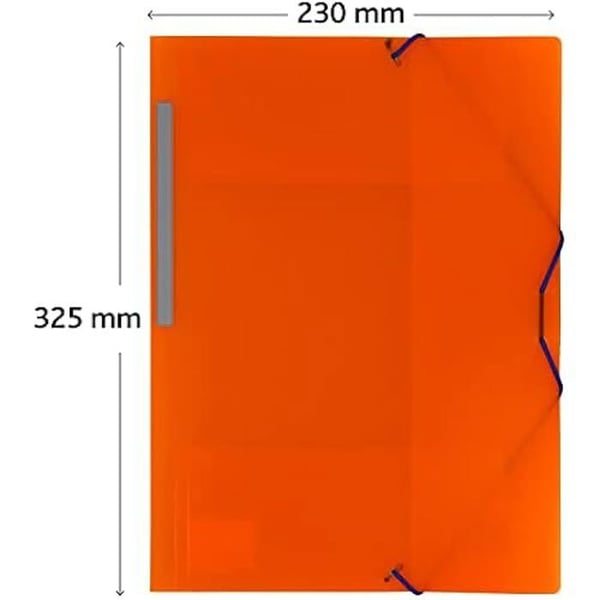 Polisystempärm - GRAFOPLÁS - Orange - Semihård - 3 fack - Elastisk stängning