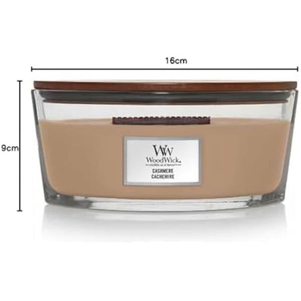 Doftljus - WOODWICK - ELLISSE JAR ELLIPSE - Doft Cashmere - Flerfärgat Glas - 105 timmar brinntid