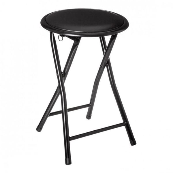 Atmosphera "Elisa" PVC hopfällbar pall - Svart - Paket om 1