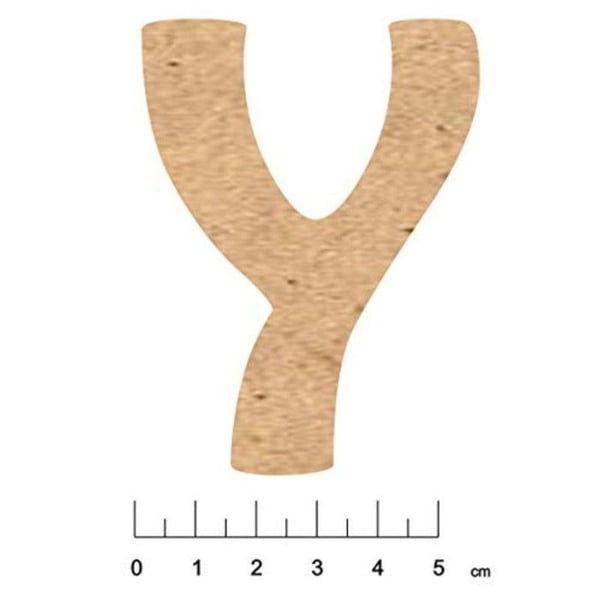 Terre & Bois Créations - Bokstav i MDF trä med självhäftande baksida 7,5cm Bokstav Y