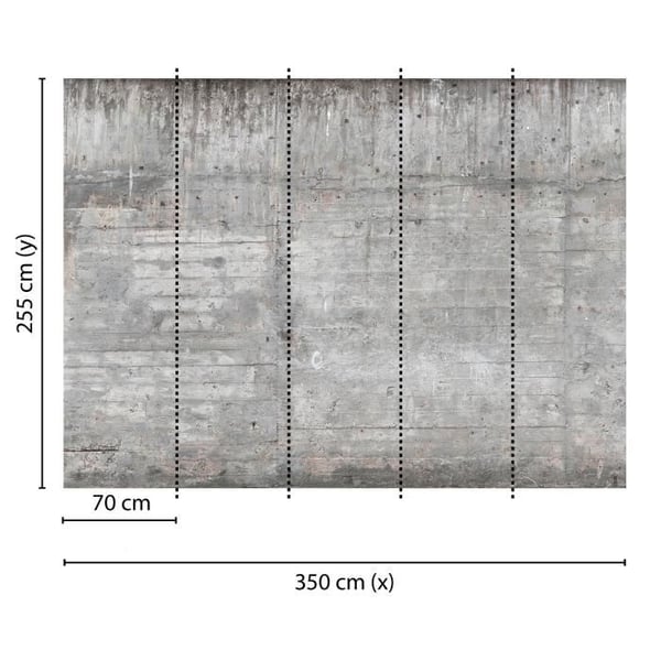 Fototapet betongimitation M1-No.60403 Digitaltryck Grå Brun