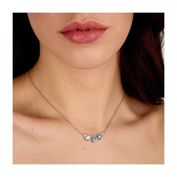 Luksus sølv halskæde med cubic zirconia Tesori SAIW289