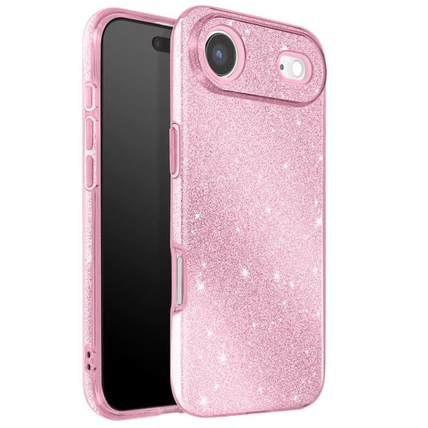 Skal för iPhone Air Design i Två Material och Glittrig Rosa Finish