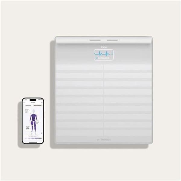 Uppkopplad Våg - Withings - Body Scan - Vit - Elektrokardiogram - 180 kg - 50 g indelning