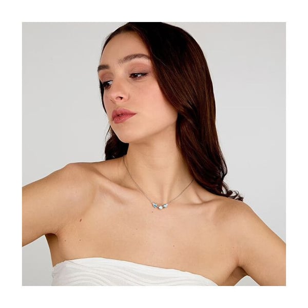 Luksus sølv halskæde med cubic zirconia Tesori SAIW289