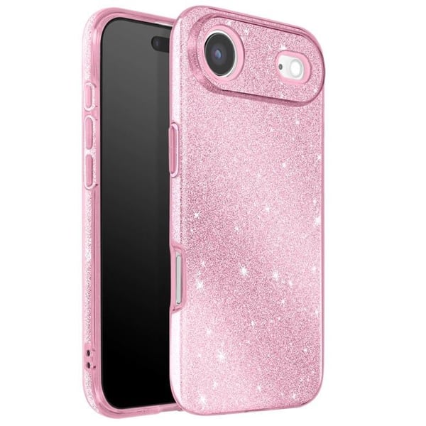 Skal för iPhone Air Design i Två Material och Glittrig Rosa Finish