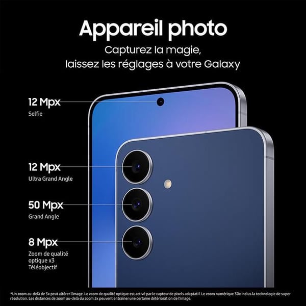 SAMSUNG Galaxy S25 FE AI Smartphone 256Go Svart Absolut