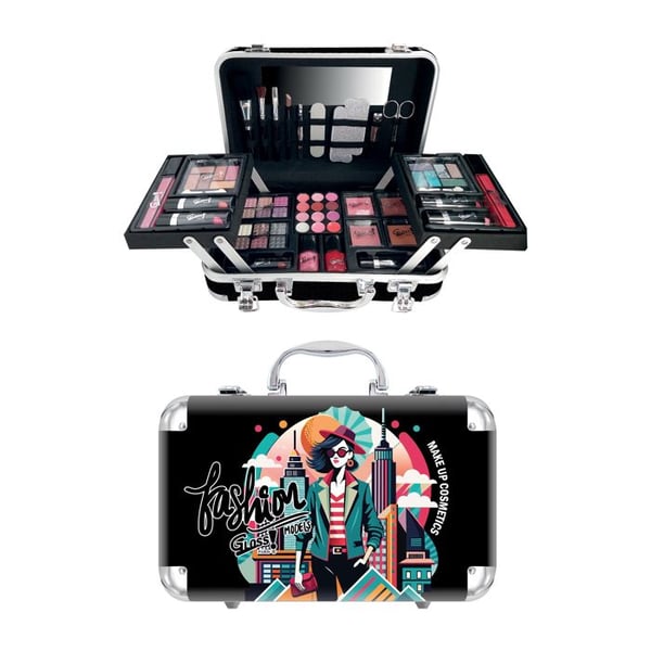 Presentförpackning Makeupväska i Resväskeformat – Fashion 64 delar