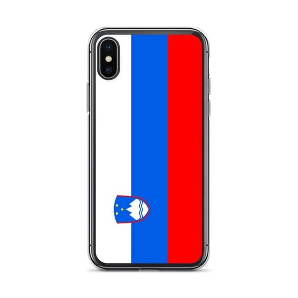 Mobilskal – Sloveniens flagga – Kompatibel med iPhone X – Mjuk hölje – Slitstark och stötresistent - Silikon - Pixelforma