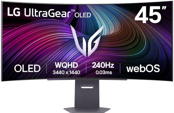 Spel-PC-skärm med kurvatur - LG - 45’’ - WQHD - 240Hz - OLED-panel - 0,03ms - Höjdjusterbar - 45GX90SA-B.AEU